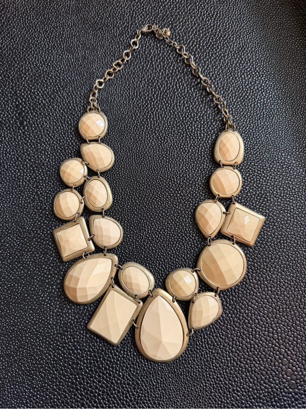 Cream Statement Bib Necklace - Fashion Jewelry